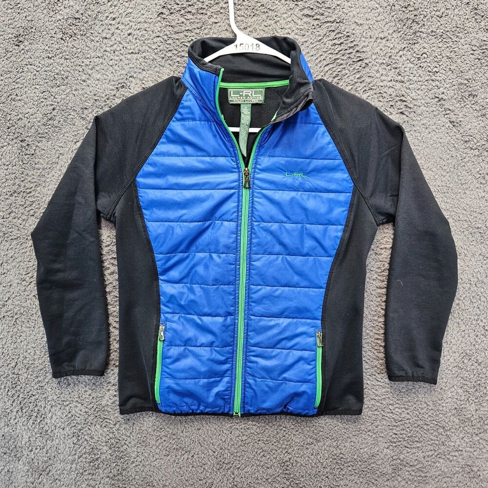 Lauren Active‎ Ralph Lauren Quilted Jacket Women Size Medium Blue Black